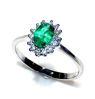 Anello Sommer Gioielli Donna KATE in Oro bianco Smeraldo SME CT 0.42 DIA CT 0.12 F/VS